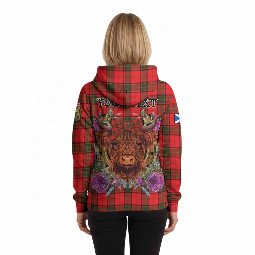 Adair Tartan Hoodie Scottish Thistle Heilan Coo