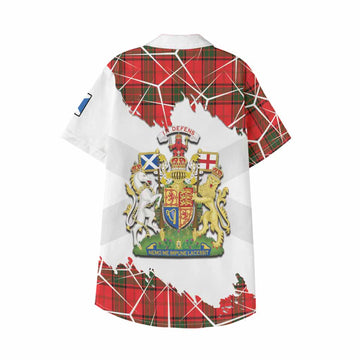 Adair Tartan Kid Hawaiian Shirt with Family Crest and Lion Rampant Grunge Style