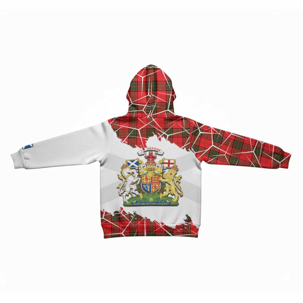 Adair Tartan Kid Hoodie with Family Crest and Lion Rampant Grunge Style