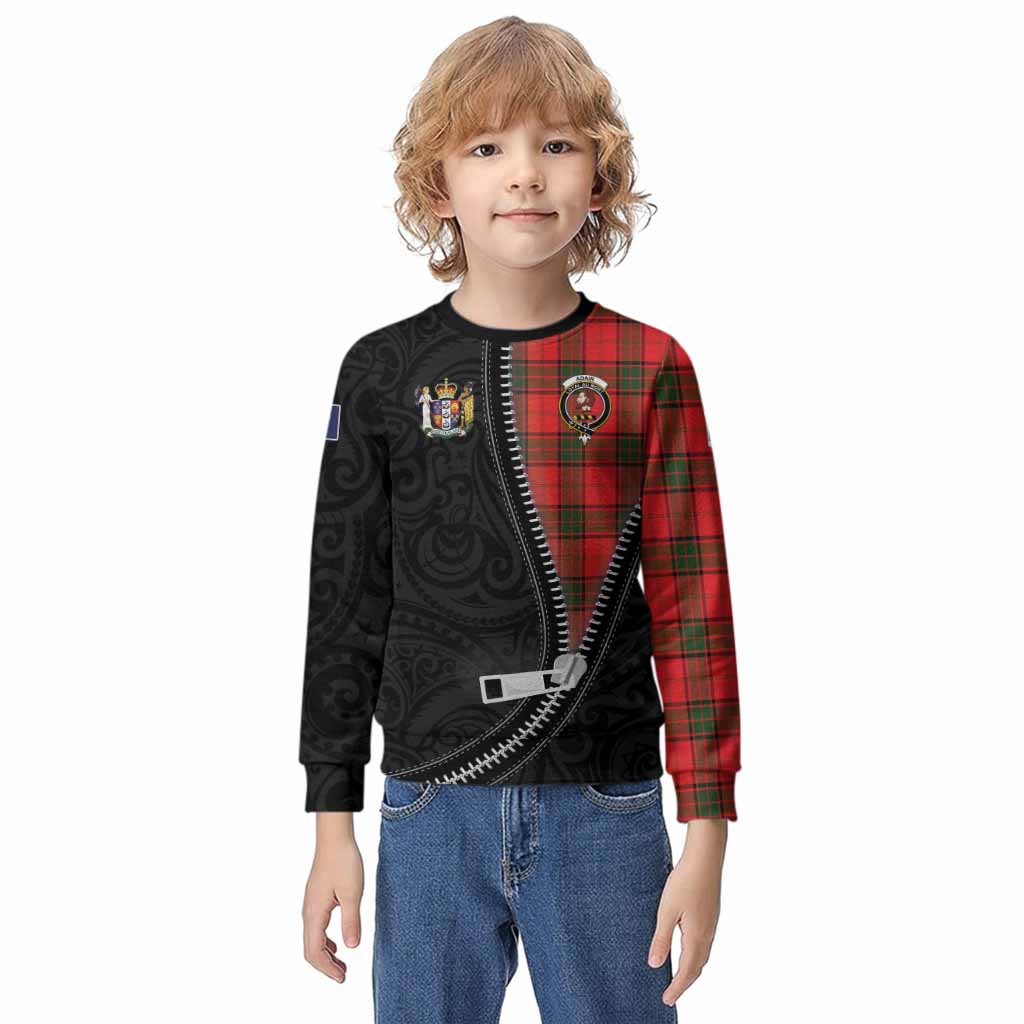 Adair Tartan Kid Knitted Sweatshirt New Zealand Pattern Unique Zipper Stylized