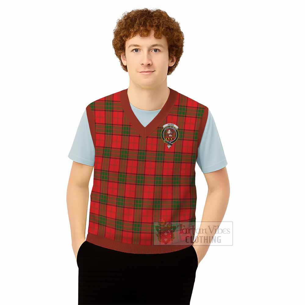 Adair Tartan Knitted V-Neck Vest with Family Crest - Tartan Vibes Clothing