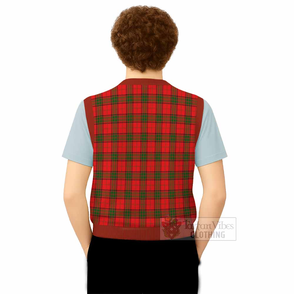 Adair Tartan Knitted V-Neck Vest with Family Crest - Tartan Vibes Clothing