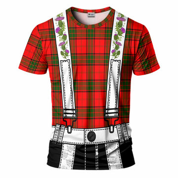 Adair Tartan Lederhosen Costume T-Shirt Scotland Thistle Floral