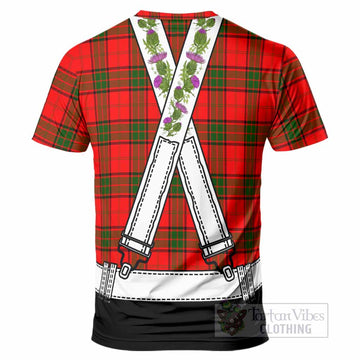 Adair Tartan Lederhosen Costume T-Shirt Scotland Thistle Floral