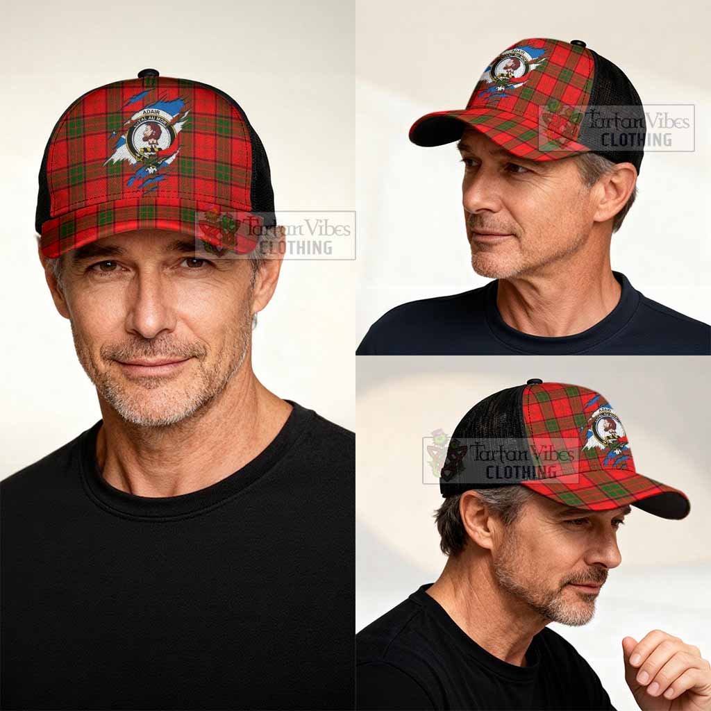 Adair Tartan Mesh Trucker Cap Crest In Me Scotland Flag Style