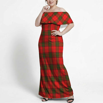 Adair Tartan Off Shoulder Ruffle Maxi Dress