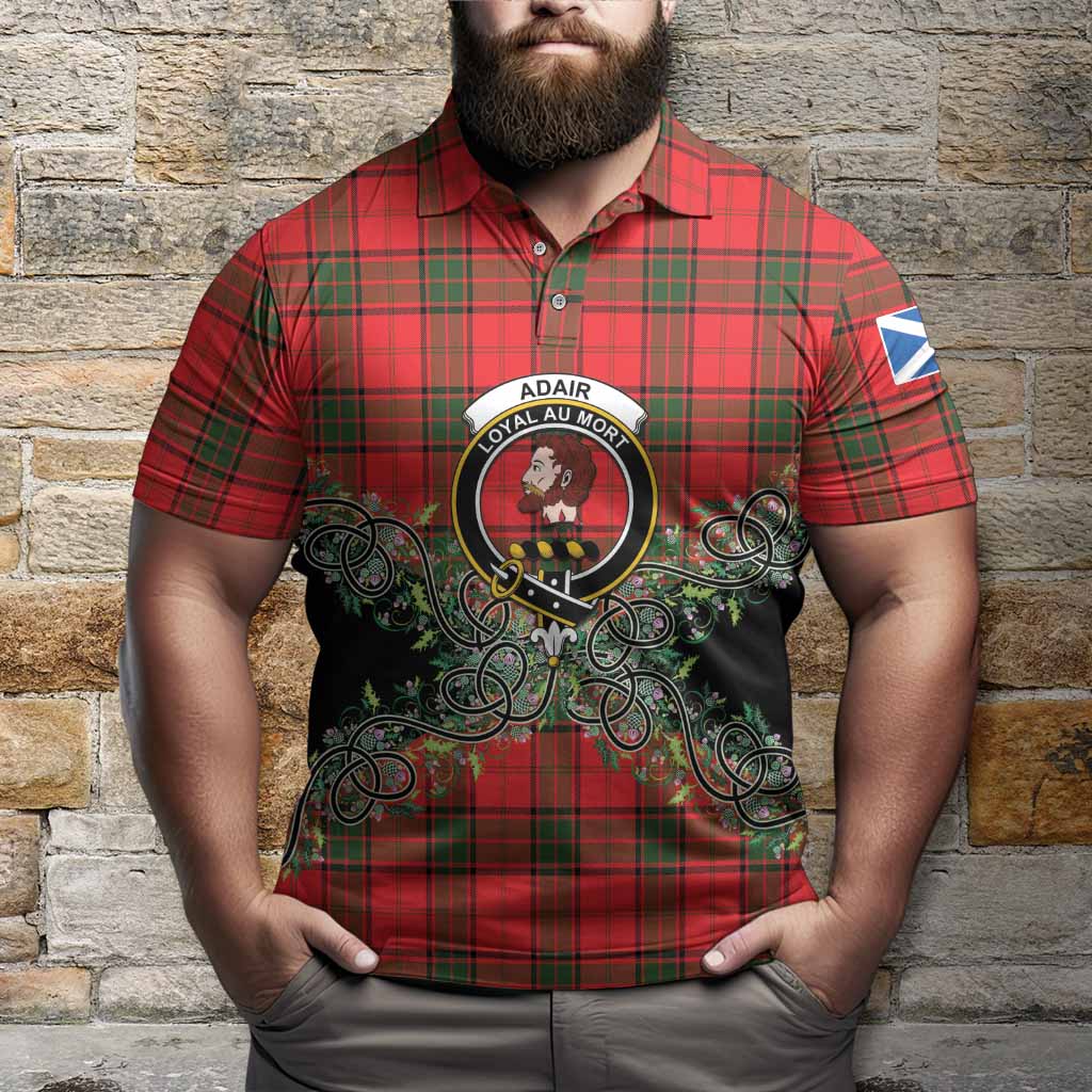 Adair Tartan Polo Shirt Thistle Scottish Spirit
