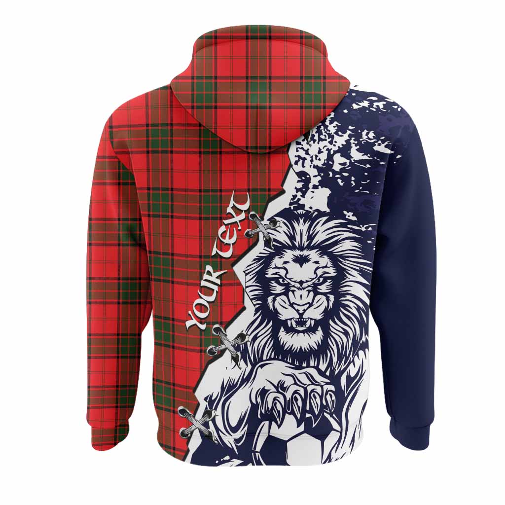 Adair Tartan Scottish Hoodie Angry Lion With Soccer Ball Style