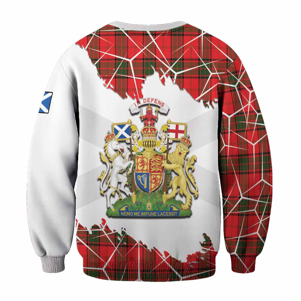 Adair Tartan Sweatshirt with Family Crest and Lion Rampant Grunge Style