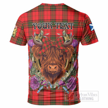 Adair Tartan T-Shirt Scottish Thistle Heilan Coo