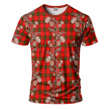 Adair Tartan T-Shirt Seamless Scottish Thistle Flowers