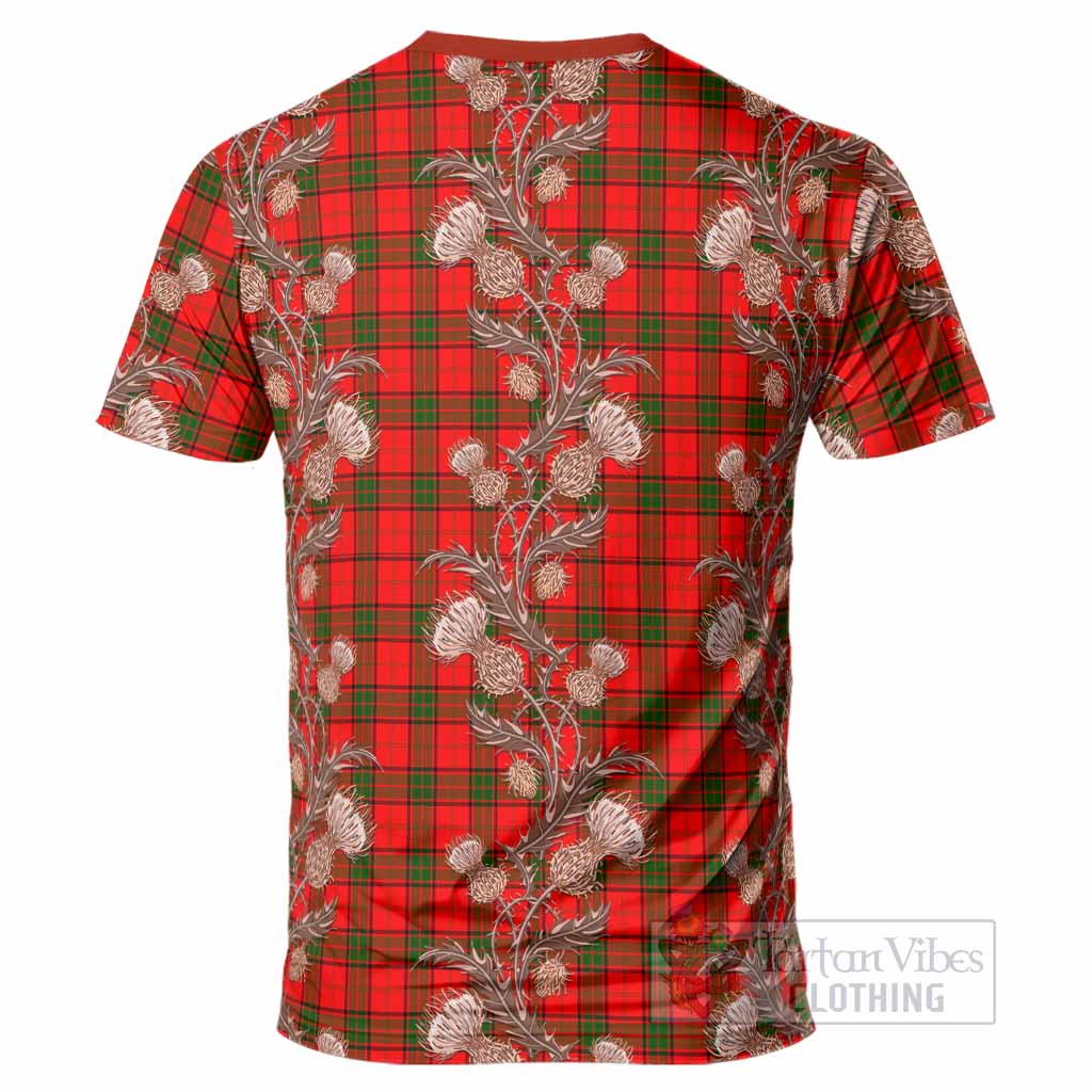 Adair Tartan T-Shirt Seamless Scottish Thistle Flowers
