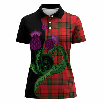 Adair Tartan Women Polo Shirt Traditional Scottish Thistle