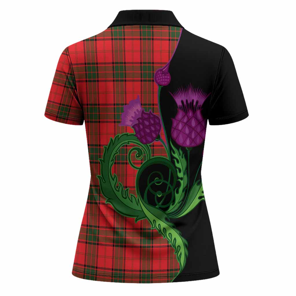 Adair Tartan Women Polo Shirt Traditional Scottish Thistle