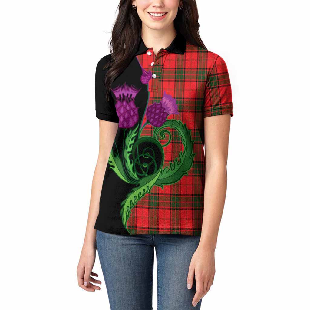 Adair Tartan Women Polo Shirt Traditional Scottish Thistle