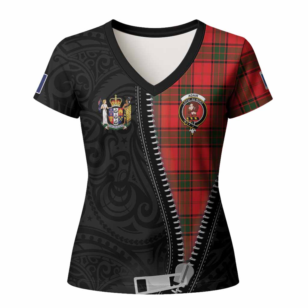 Adair Tartan Women T shirt New Zealand Pattern Unique Zipper Stylized