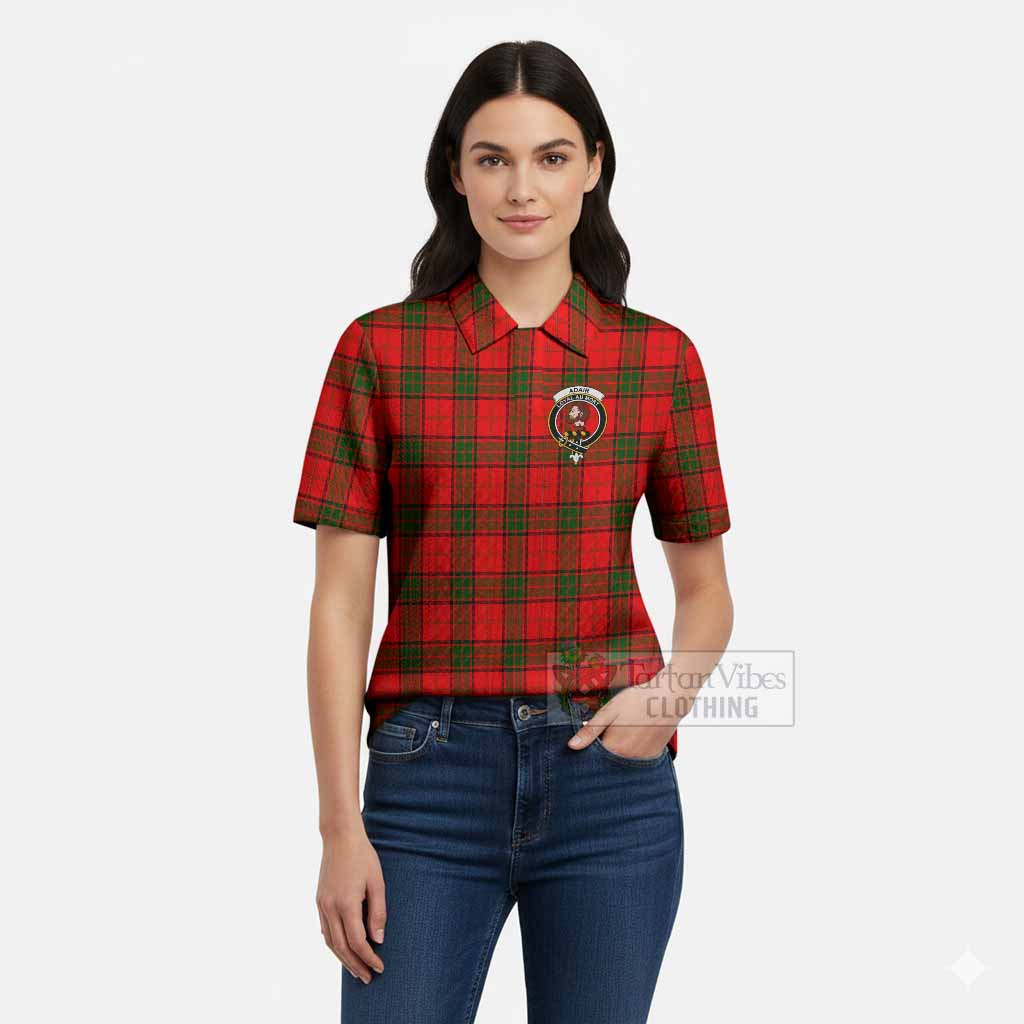 Adair Tartan Women’s Polo Sweater Top with Family Crest