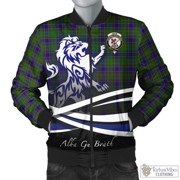 Adam Tartan Bomber Jacket with Alba Gu Brath Regal Lion Emblem