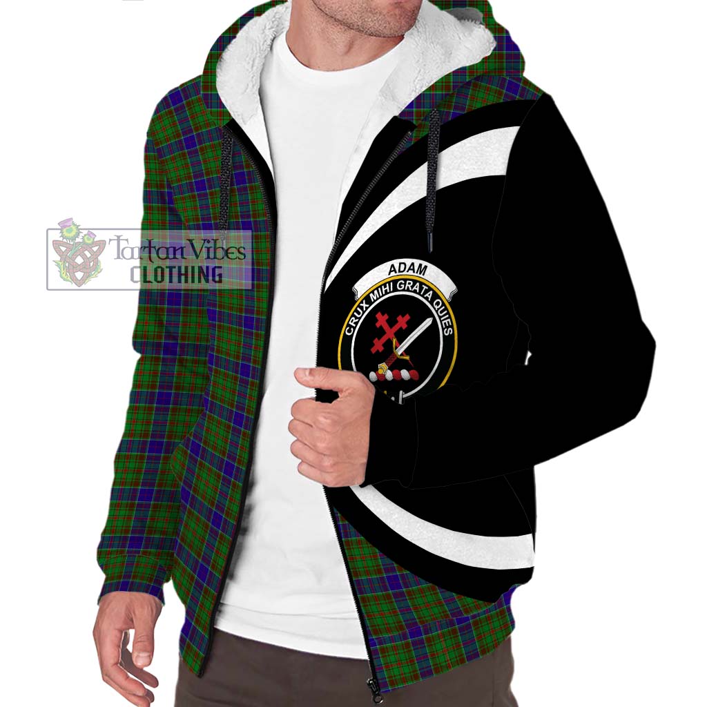 Adam Tartan Sherpa Hoodie with Family Crest Circle Style Unisex S - Tartan Vibes Clothing