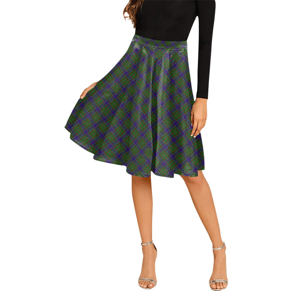 Adam Tartan Melete Pleated Midi Skirt Cross Style Female - Tartan Vibes Clothing