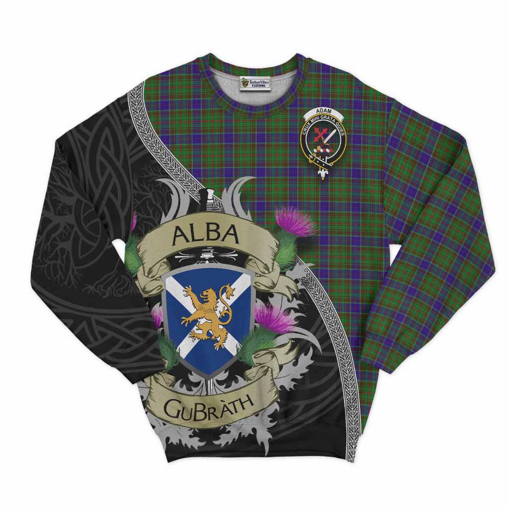 Tartan Vibes Clothing Adam Tartan Family Crest Sweatshirt Lion Rampant Royal Thistle Shield Celtic Inspired