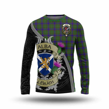 Tartan Vibes Clothing Adam Tartan Family Crest Long Sleeve T-Shirt Lion Rampant Royal Thistle Shield Celtic Inspired