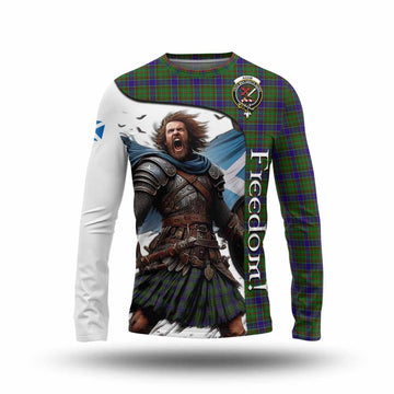 Tartan Vibes Clothing Adam Crest Tartan Long Sleeve T-Shirt Inspired by the Freedom of Scottish Warrior