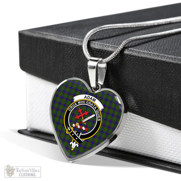 Adam Tartan Heart Necklace with Family Crest