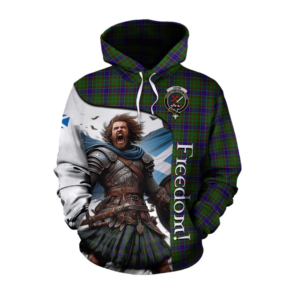 Tartan Vibes Clothing Adam Crest Tartan Cotton Hoodie Inspired by the Freedom of Scottish Warrior