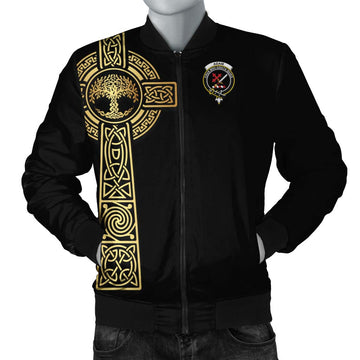 Adam Clan Bomber Jacket with Golden Celtic Tree Of Life