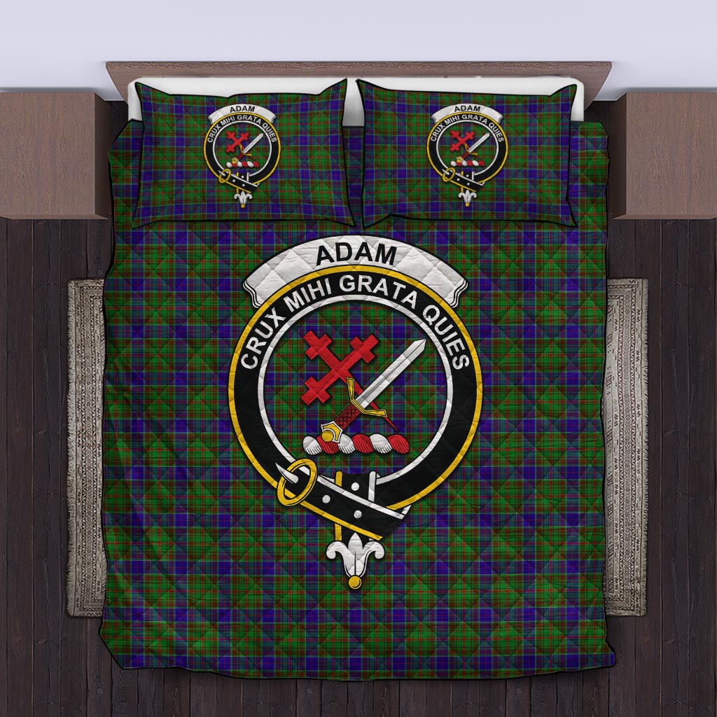 Adam Tartan Quilt Bed Set with Family Crest Twin - Tartan Vibes Clothing