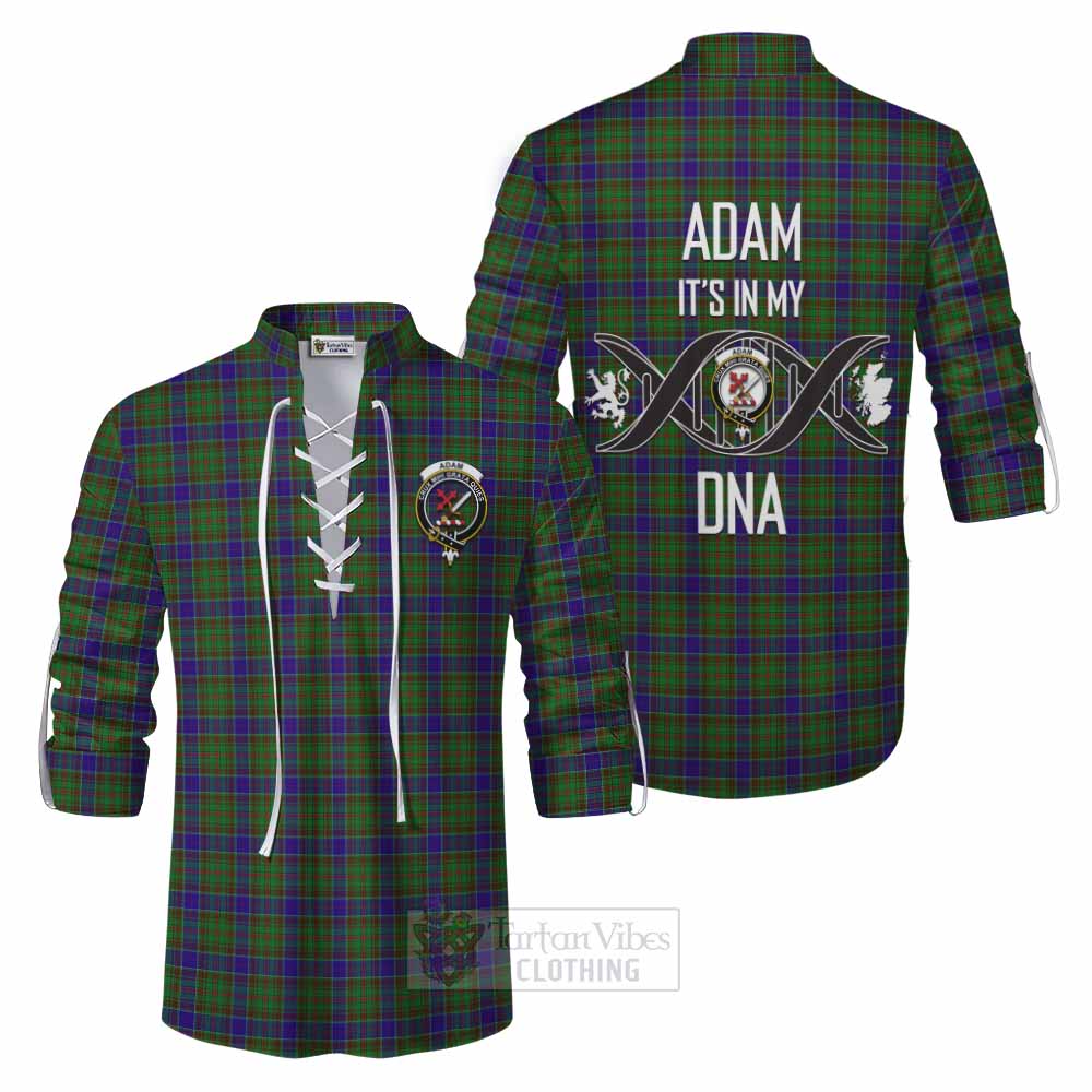 Tartan Vibes Clothing Adam Tartan Ghillie Kilt Shirt with Family Crest DNA In Me Style