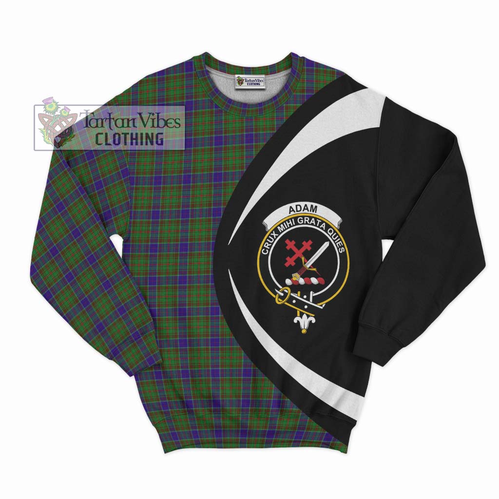 Adam Tartan Sweatshirt with Family Crest Circle Style Unisex - Tartan Vibes Clothing