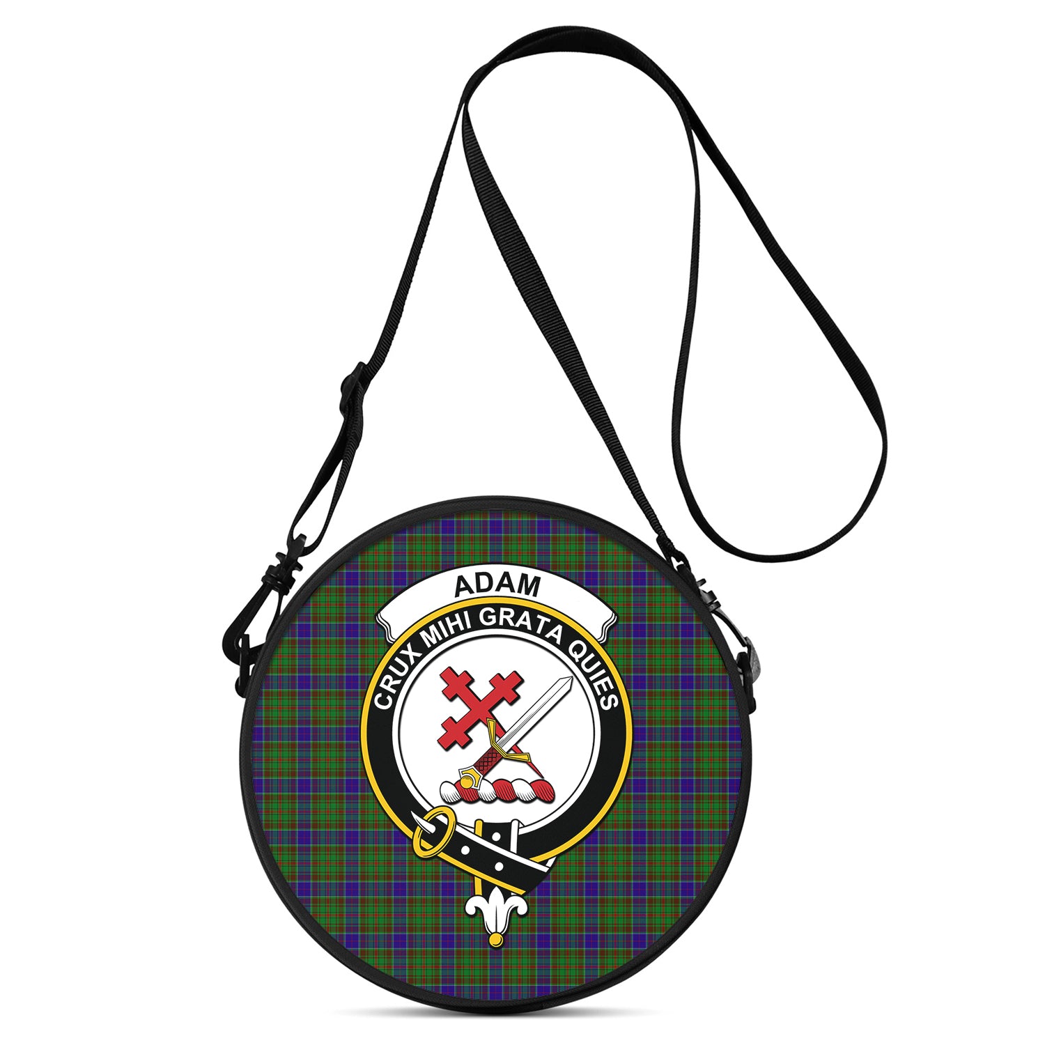 Adam Tartan Round Satchel Bags with Family Crest One Size 9*9*2.7 inch - Tartanvibesclothing