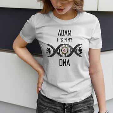 Adam Family Crest DNA In Me Womens Cotton T Shirt