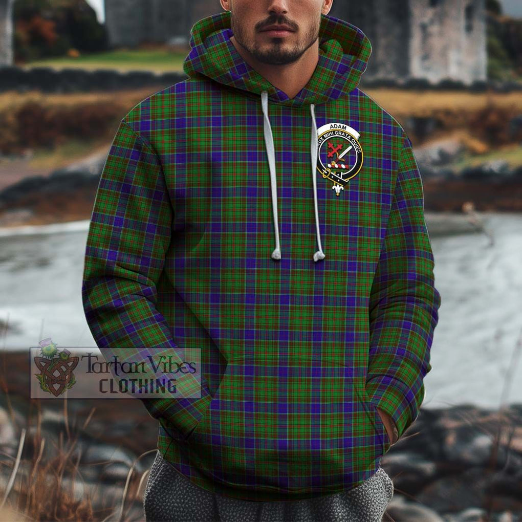 Adam Tartan Cotton Hoodie with Family Crest Pullover Hoodie XS - Tartan Vibes Clothing