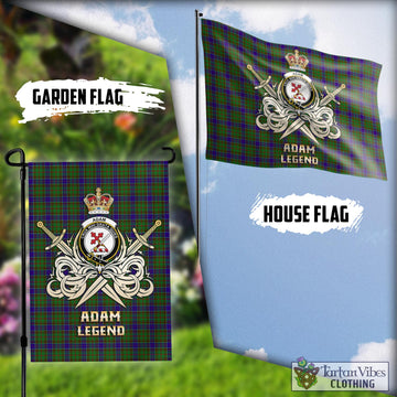 Adam Tartan Flag with Clan Crest and the Golden Sword of Courageous Legacy