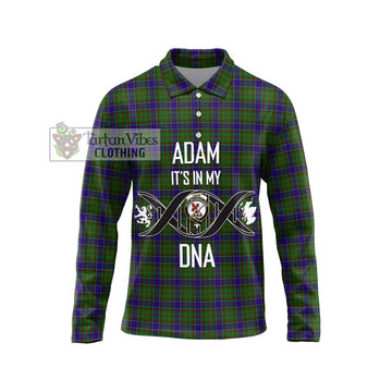 Adam Tartan Long Sleeve Polo Shirt with Family Crest DNA In Me Style