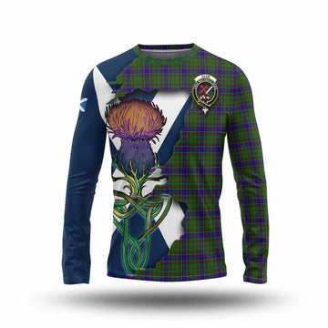 Tartan Vibes Clothing Adam Tartan Family Crest Long Sleeve T-Shirt Scottish Thistle Celtic Inspired