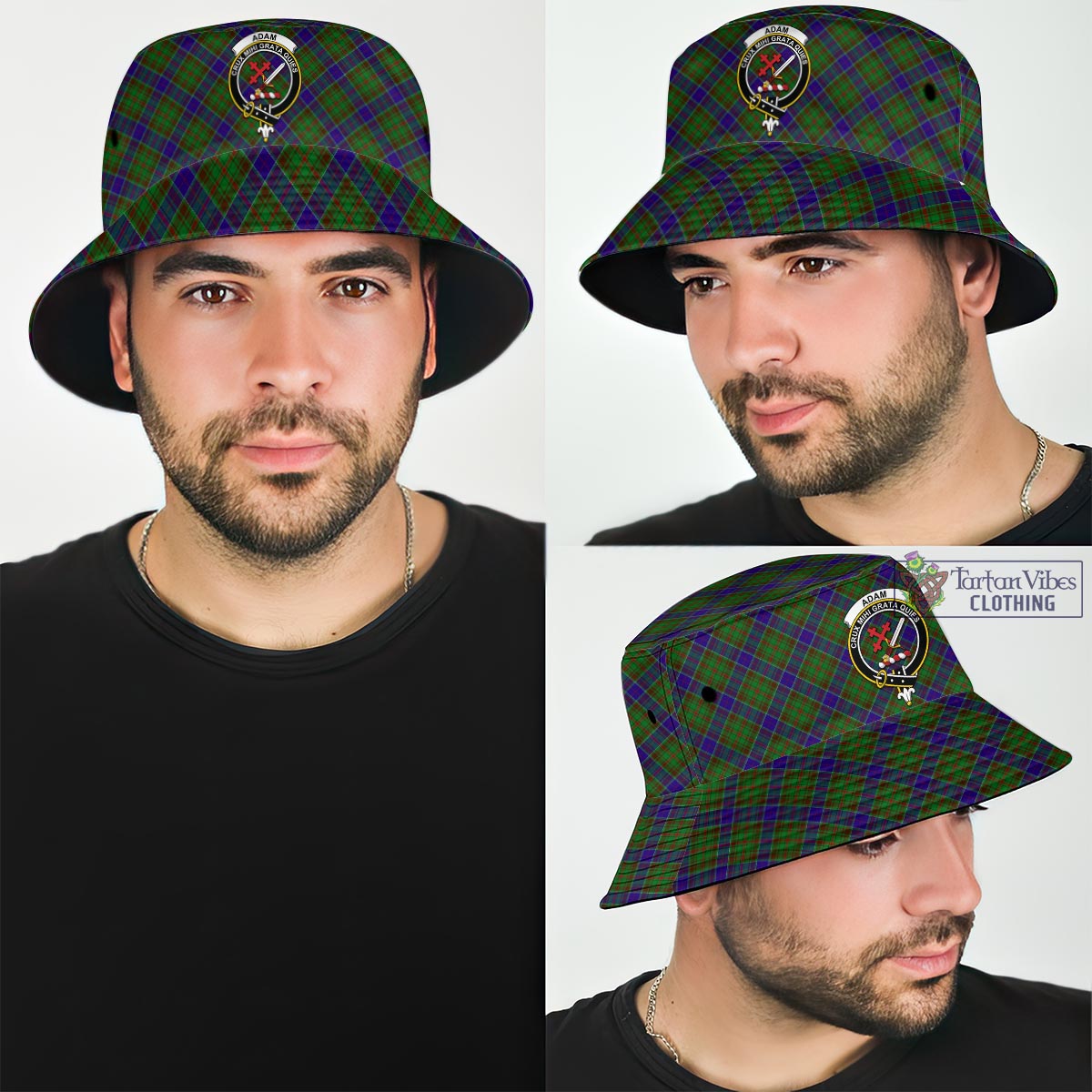 Tartan Vibes Clothing Adam Tartan Bucket Hat with Family Crest
