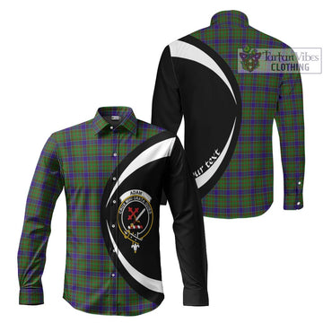 Adam Tartan Long Sleeve Button Up with Family Crest Circle Style