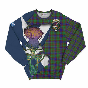 Tartan Vibes Clothing Adam Tartan Family Crest Sweatshirt Scottish Thistle Celtic Inspired