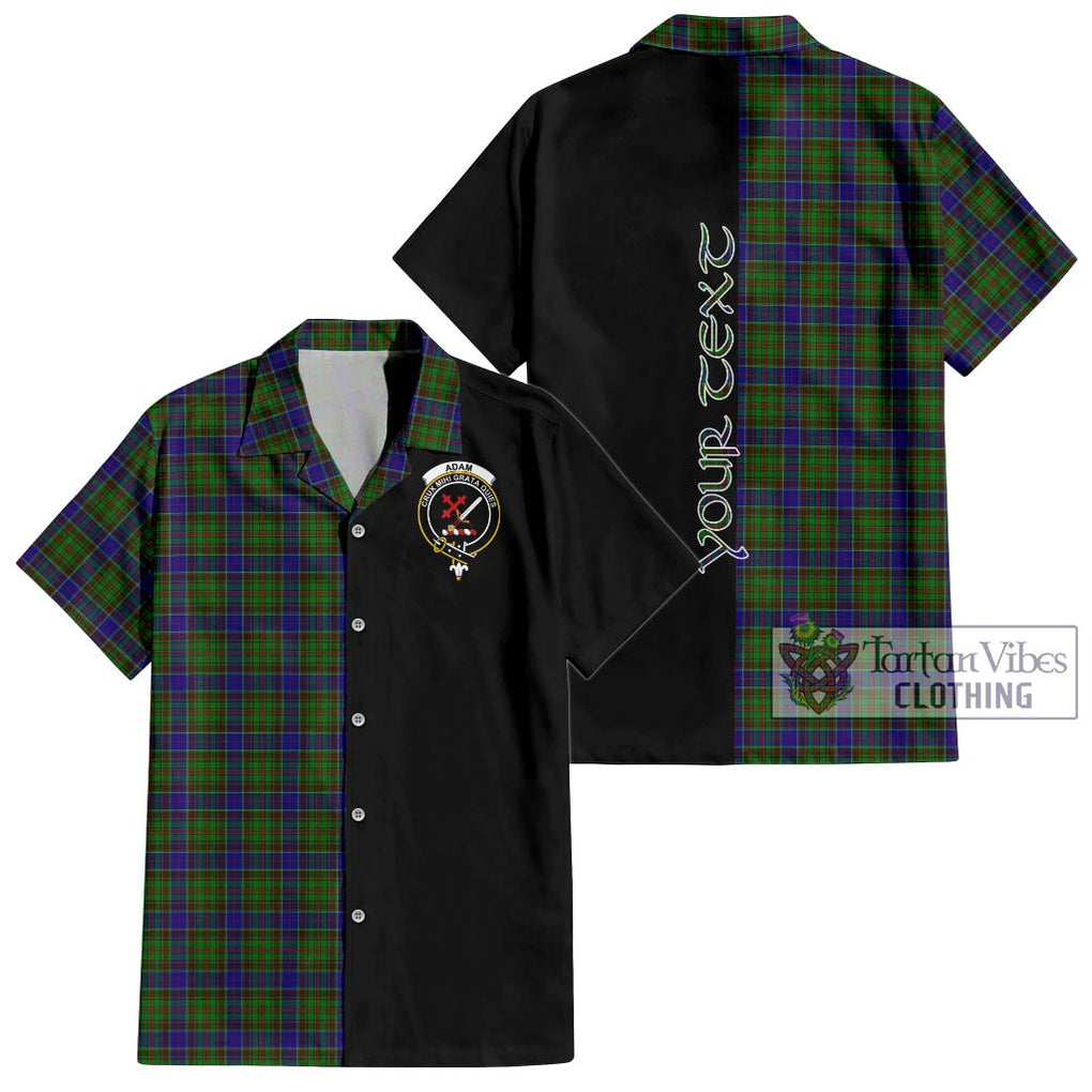 Adam Tartan Short Sleeve Button Shirt with Family Crest and Half Of Me Style Kid - Tartanvibesclothing Shop