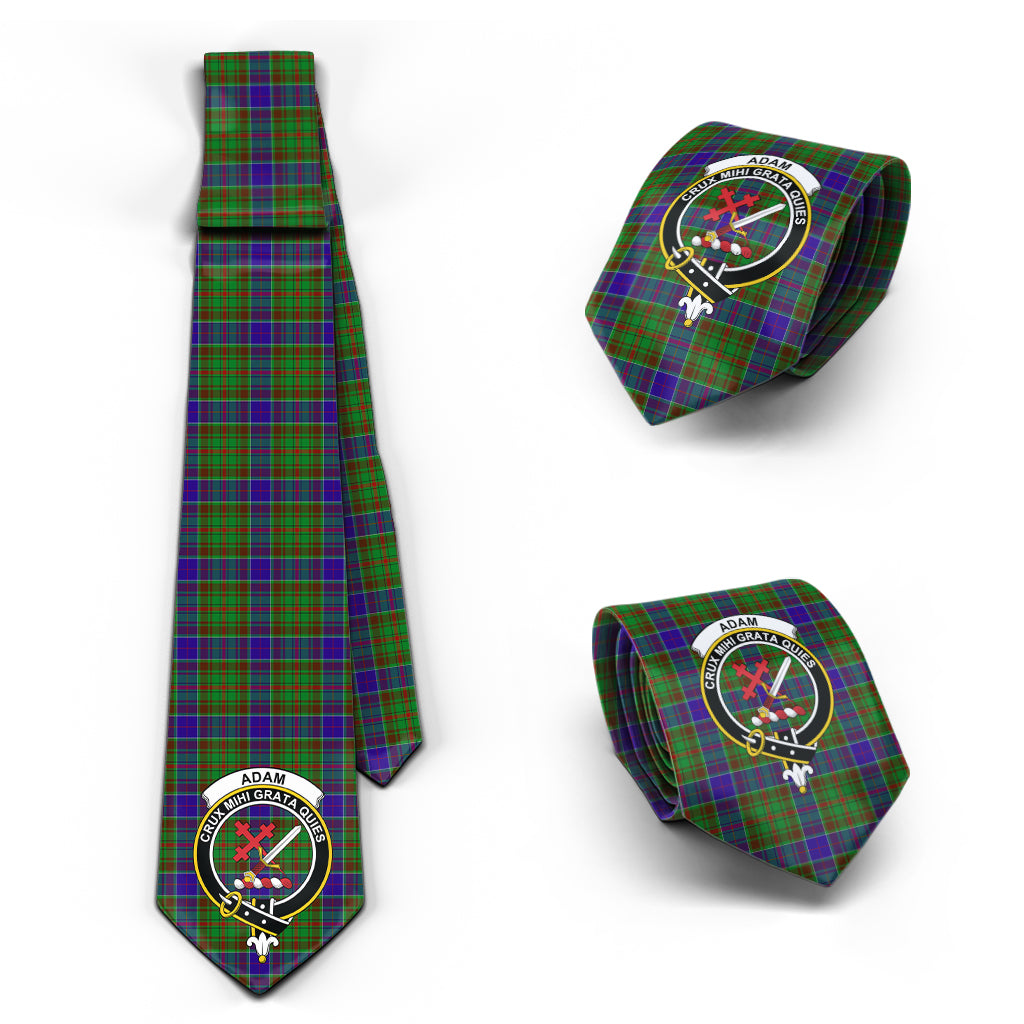 Adam Tartan Classic Necktie with Family Crest Necktie One Size - Tartan Vibes Clothing