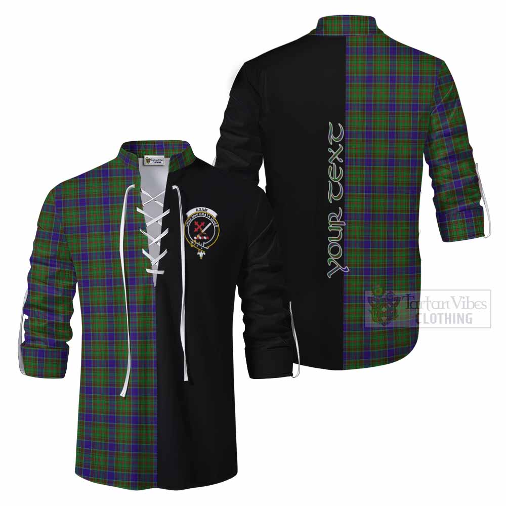 Tartan Vibes Clothing Adam Tartan Ghillie Kilt Shirt with Family Crest and Half Of Me Style