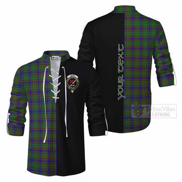 Tartan Vibes Clothing Adam Tartan Ghillie Kilt Shirt with Family Crest and Half Of Me Style