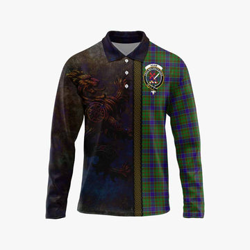 Adam Tartan Family Crest Long Sleeve Polo Shirt Alba Gu Brath Be Brave Lion Ancient Style