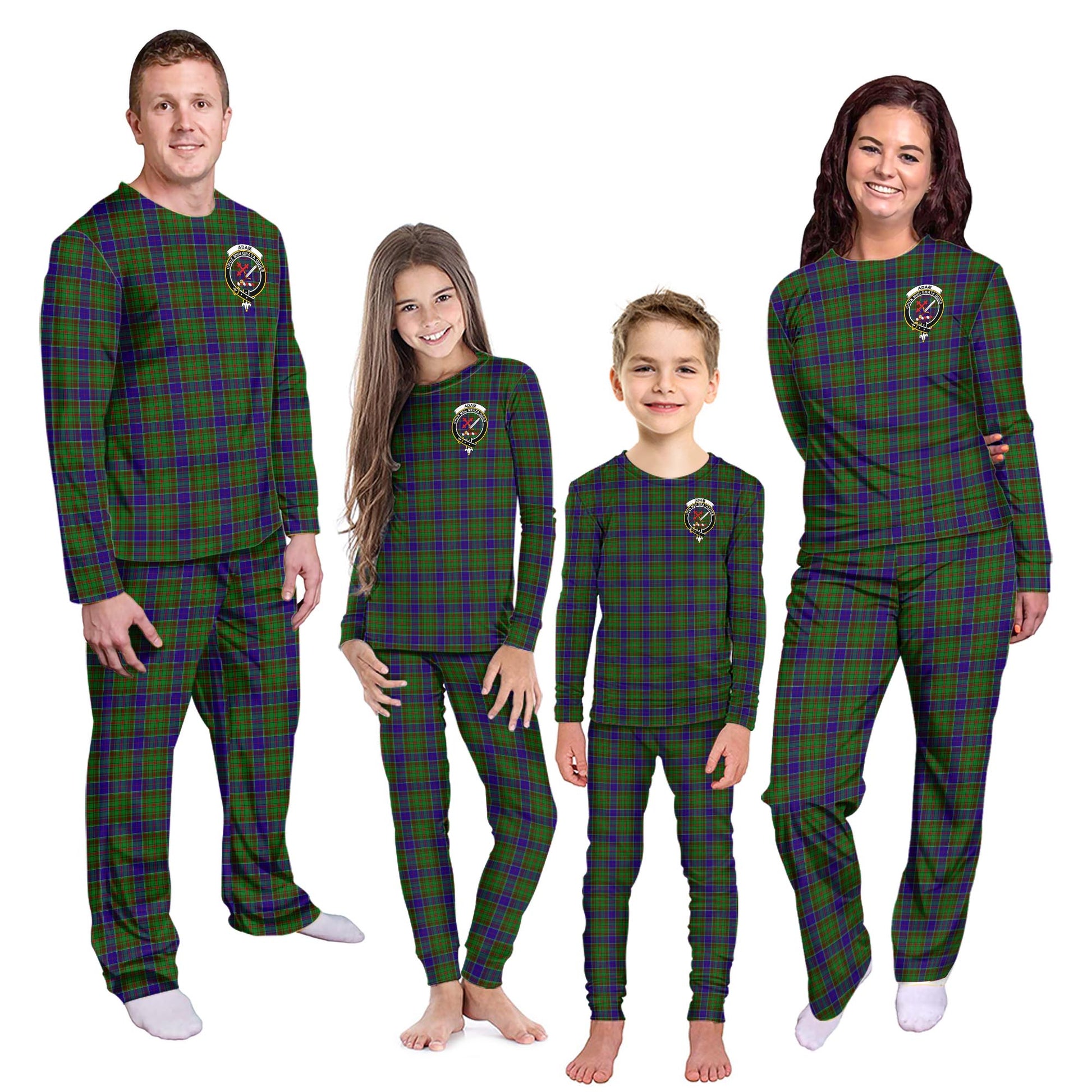 Adam Tartan Pajamas Family Set with Family Crest Kid - Tartan Vibes Clothing