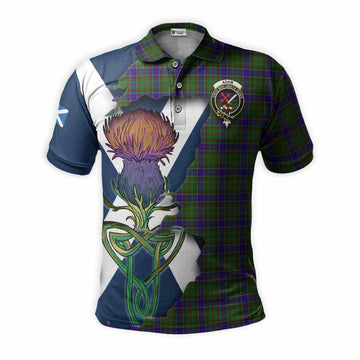 Adam Tartan Family Crest Polo Shirt Scottish Thistle Celtic Inspired