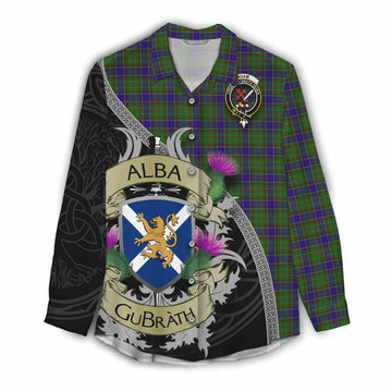 Tartan Vibes Clothing Adam Tartan Family Crest Women's Casual Shirt Lion Rampant Royal Thistle Shield Celtic Inspired